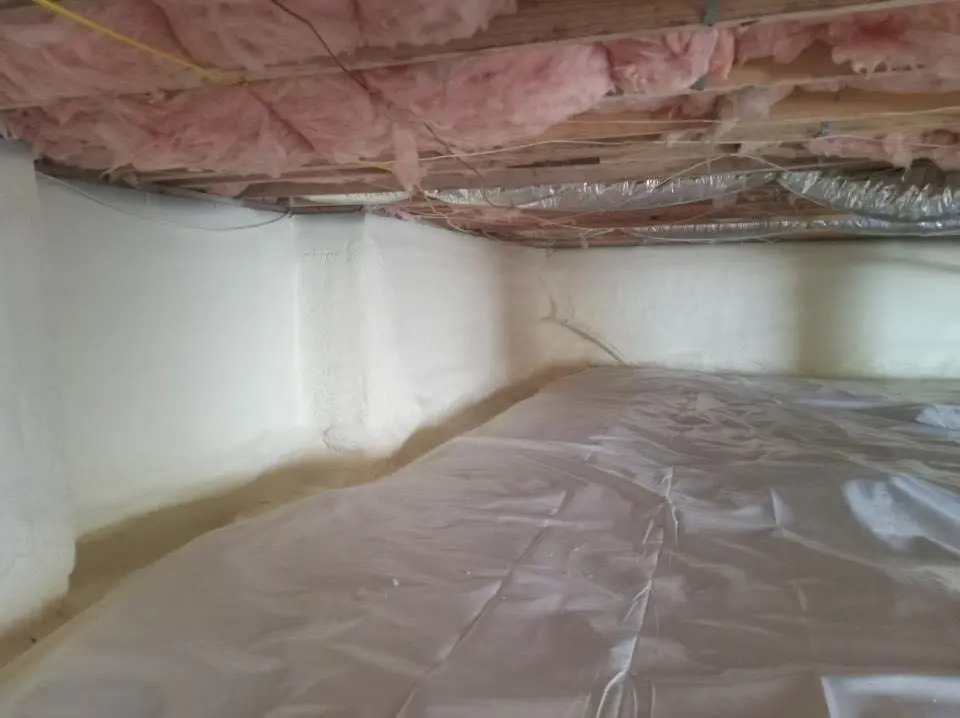Crawl space encapsulation with closed-cell spray foam for Attic Insulation in Morrisville
